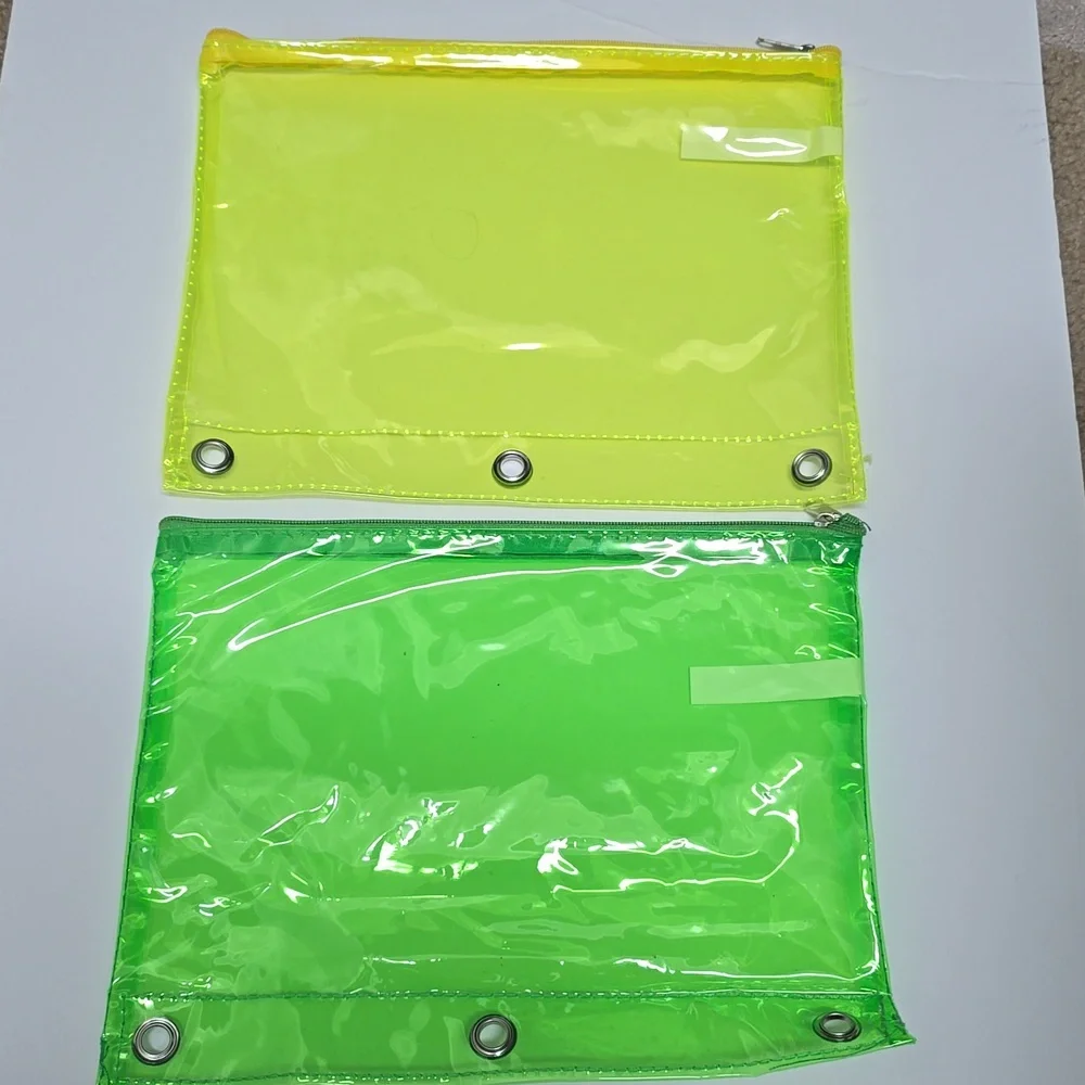 Green and Yellow Transparent Pouches